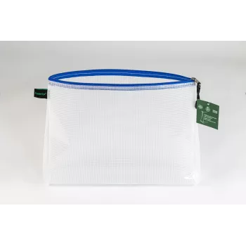 Foldersys Carpeta de documentos con cremallera A4 transparente/azul 0,28 mm 1 ud.