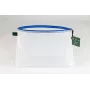Foldersys bolsa para documentos con cremallera A4 transparente/azul 0,28 mm 1 ud.