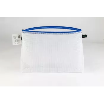 Foldersys Carpeta de documentos con cremallera A4 transparente/azul 0,28 mm 1 ud.