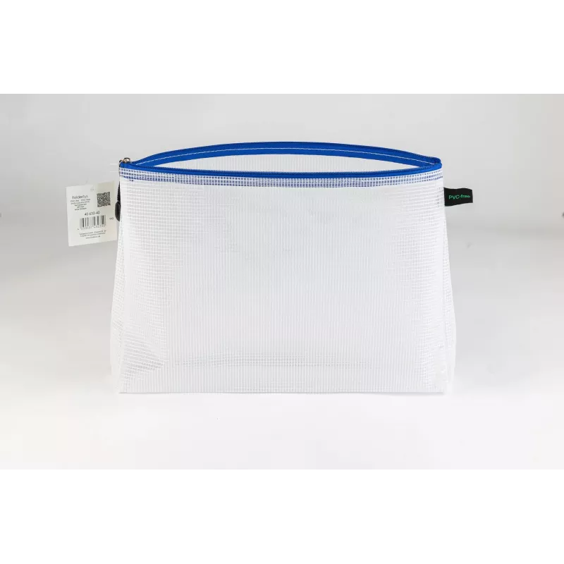Foldersys bolsa para documentos con cremallera A4 transparente/azul 0,28 mm 1 ud.