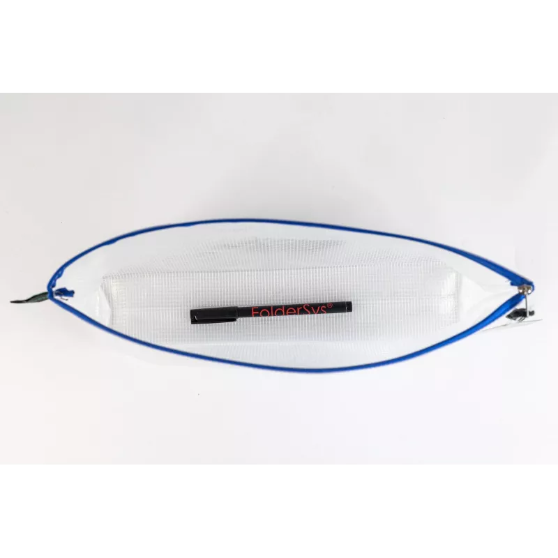 Foldersys bolsa para documentos con cremallera A4 transparente/azul 0,28 mm 1 ud.