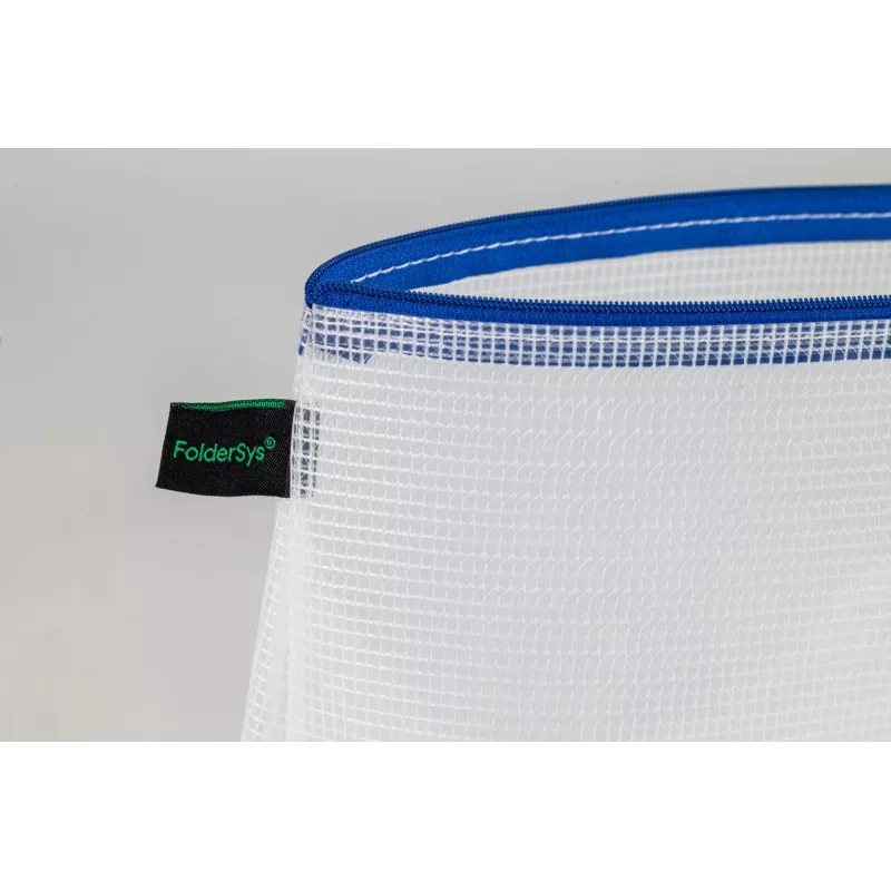 Foldersys bolsa para documentos con cremallera A4 transparente/azul 0,28 mm 1 ud.