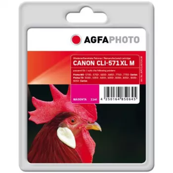 AgfaPhoto 11 ml Cartucho de tinta compatible magenta (sustituto de Canon CLI-571MXL)