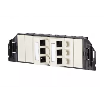 MetzConnect E-DAT subway 6x8(8) GB3 Unidad de conexión de datos vacía - Cat6 - 6x RJ45 - blanco perla - sin módulos (1309360601-E)