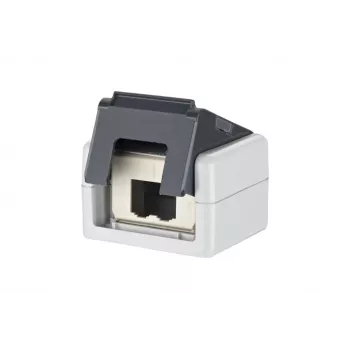 METZ CONNECT E-DAT Carcasa modular con 12 puertos, gris claro (RAL 7035), IP20, vacía
