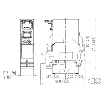 METZ CONNECT Módulo Keystone RJ45 Cat.6A STP gris (RAL 7035) 1401906113KE