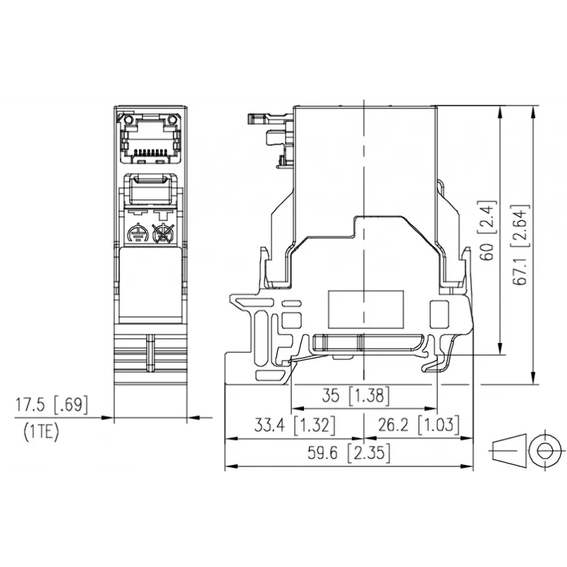 METZ CONNECT Módulo Keystone RJ45 Cat6A blindado gris 1401806113KE