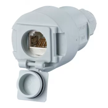 Metz Connect acoplador RJ45 Cat.6A 1 puerto gris claro 1309515003-E