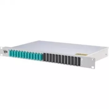 METZ CONNECT 150255BA12-E panel de conexiones de fibra óptica 1U 24 puertos LC-dúplex OM4 - gris (RAL 7035)