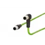 METZ CONNECT Cable de conexión M12 en ángulo a recto, codificado D, 4 polos, 10 m, apantallado, PUR, verde