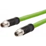 METZ CONNECT Cable de conexión M12 codificado X, SF/UTP CAT 6a, 2,0 m, verde, libre de halógenos, apto para cadenas portacables