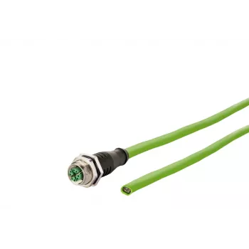 METZ CONNECT Conector macho M12 codificado D 8 polos conexión por tornillo, apantallado 360°, IP67