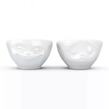 FIFTYEIGHT PRODUCTS Set de cuencos pequeños 100ml Grinning & Kissing blanco