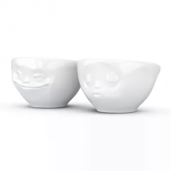 FIFTYEIGHT PRODUCTS Set de cuencos pequeños 100ml Grinning & Kissing blanco
