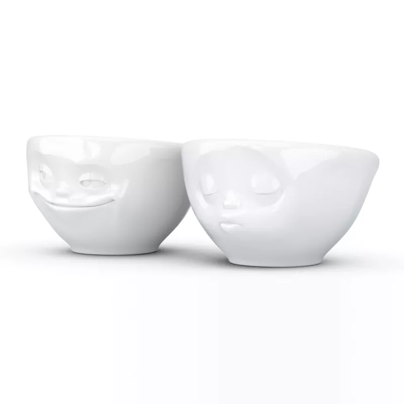 FIFTYEIGHT PRODUCTS Set de cuencos pequeños 100ml Grinning & Kissing blanco