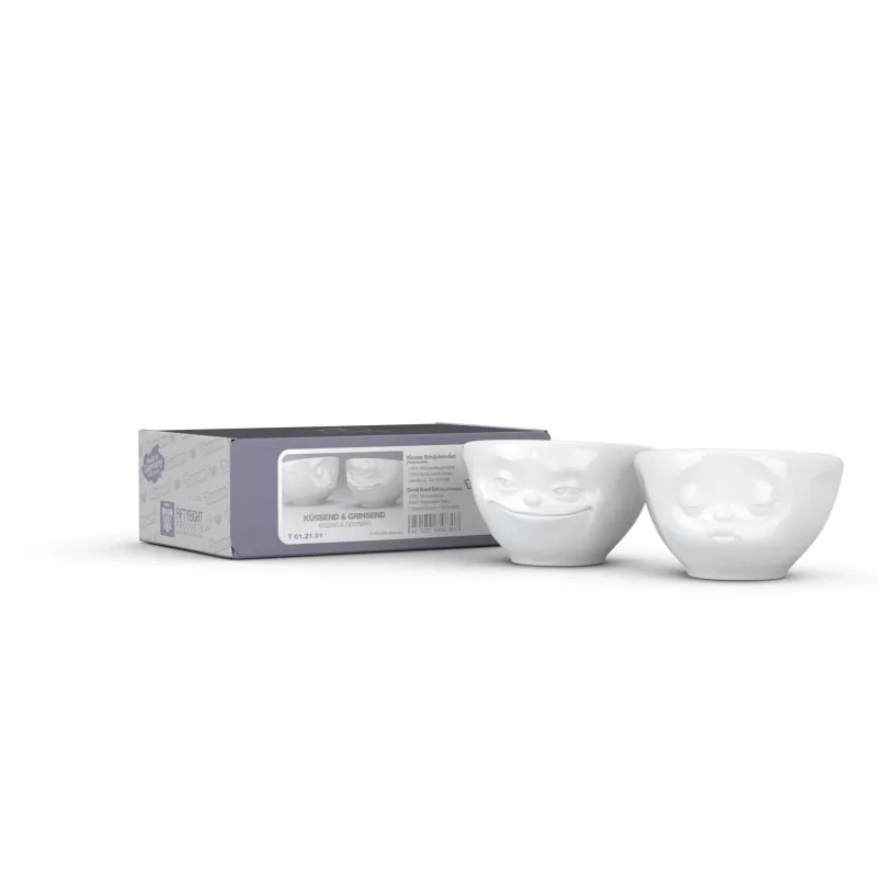 FIFTYEIGHT PRODUCTS Set de cuencos pequeños 100ml Grinning & Kissing blanco