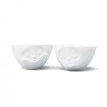 FIFTYEIGHT PRODUCTS Set de cuencos 200ml - Happy & Oh Please blanco