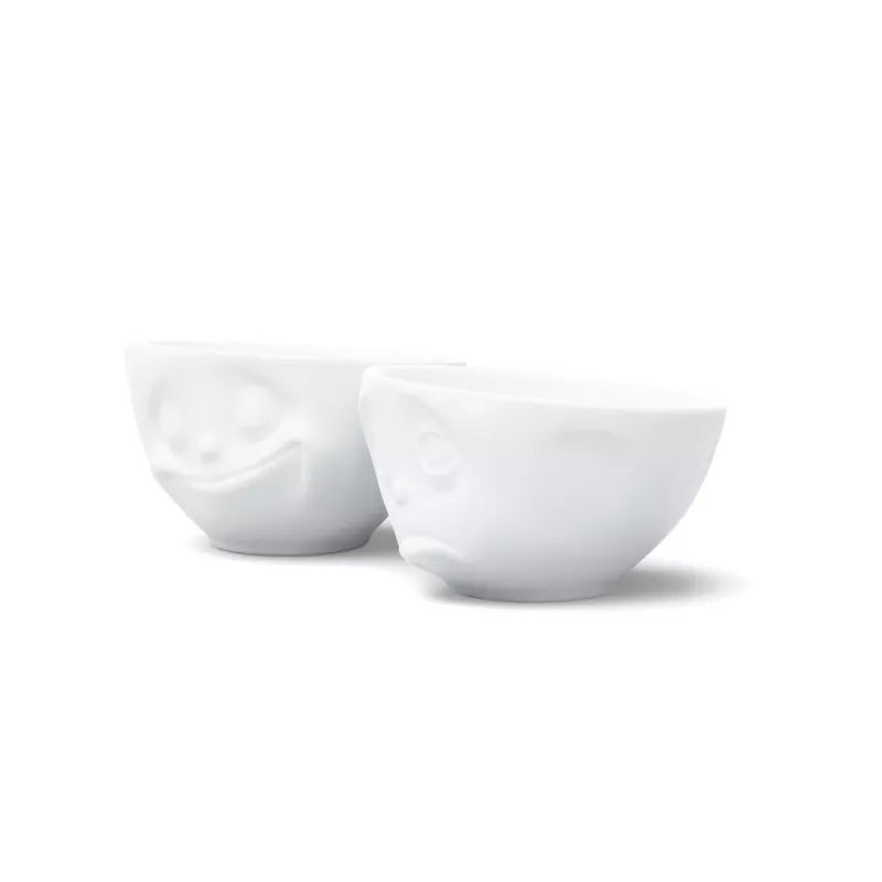 FIFTYEIGHT PRODUCTS Set de cuencos 200ml - Happy & Oh Please blanco