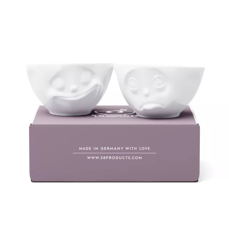 FIFTYEIGHT PRODUCTS Set de cuencos 200ml - Happy & Oh Please blanco