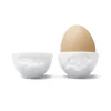 FIFTYEIGHT PRODUCTS set de hueveras n.º 3 - Happy & Grumpy blanco