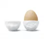 FIFTYEIGHT PRODUCTS set de hueveras n.º 3 - Happy & Grumpy blanco