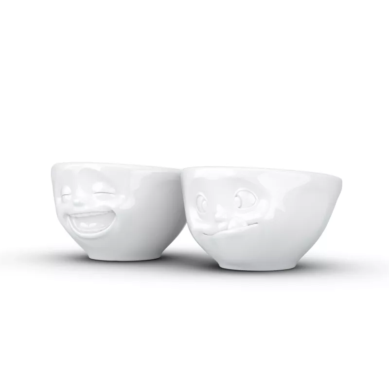 FIFTYEIGHT PRODUCTS set de cuencos 100 ml - Laughing & Delicious blanco