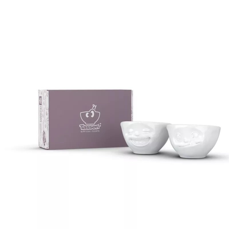 FIFTYEIGHT PRODUCTS set de cuencos 100 ml - Laughing & Delicious blanco