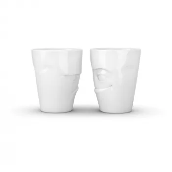 FIFTYEIGHT PRODUCTS taza 350 ml - Grumpy & Mischievous blanco