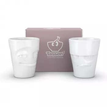 FIFTYEIGHT PRODUCTS taza 350 ml - Grumpy & Mischievous blanco