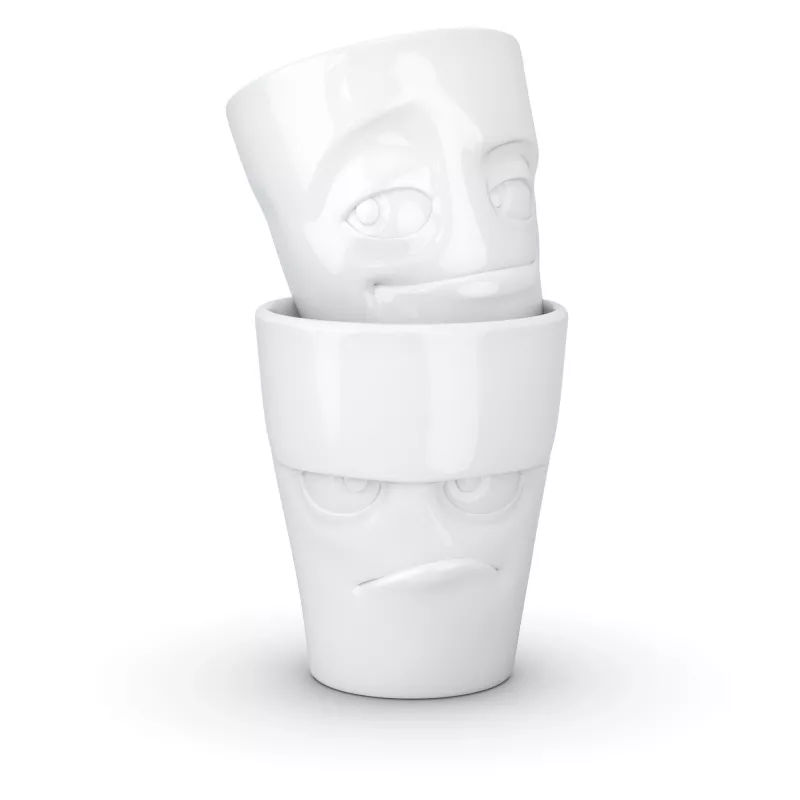 FIFTYEIGHT PRODUCTS taza 350 ml - Grumpy & Mischievous blanco