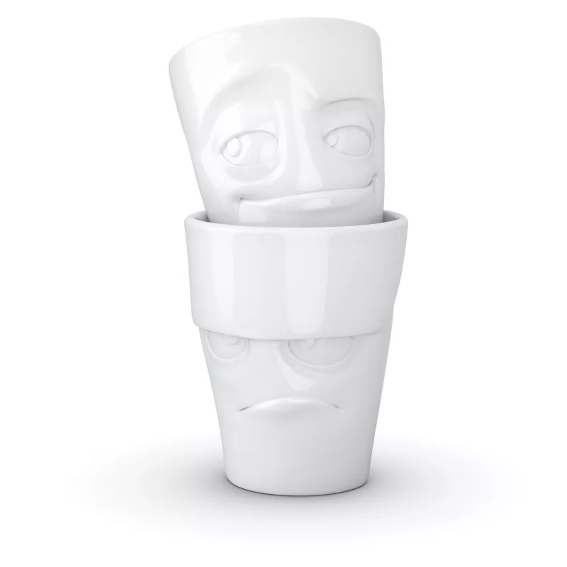 FIFTYEIGHT PRODUCTS taza 350 ml - Grumpy & Mischievous blanco