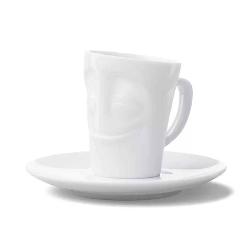 FIFTYEIGHT PRODUCTS taza de espresso con asa 80 ml - Cheerful blanco