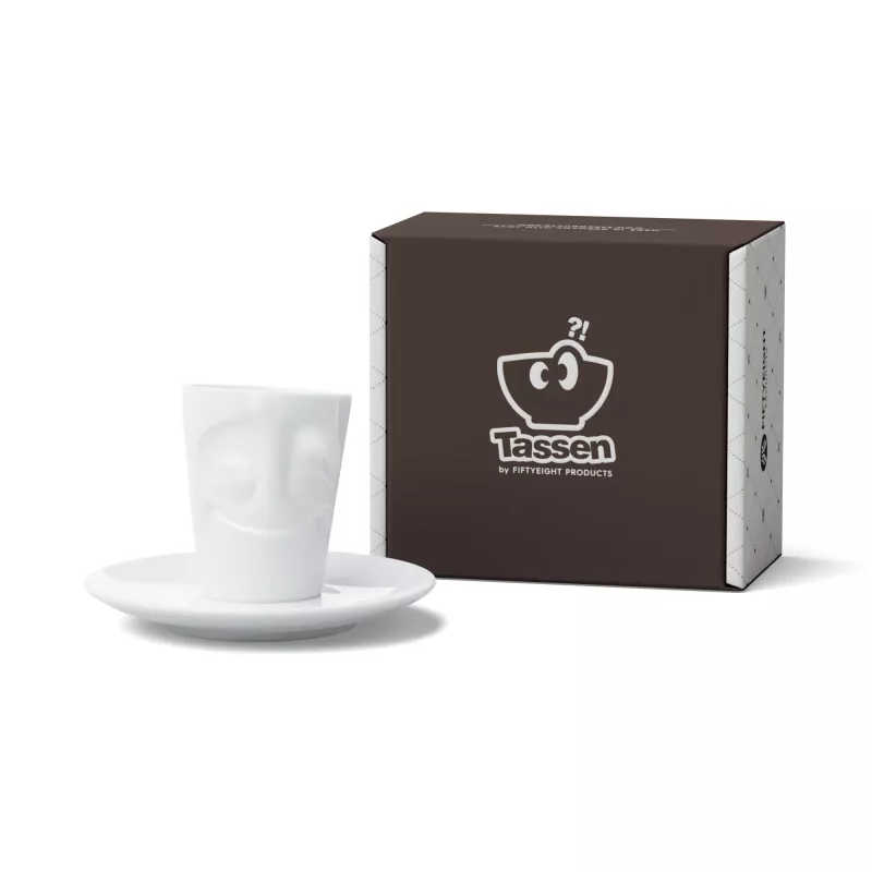 FIFTYEIGHT PRODUCTS taza de espresso con asa 80 ml - Cheerful blanco