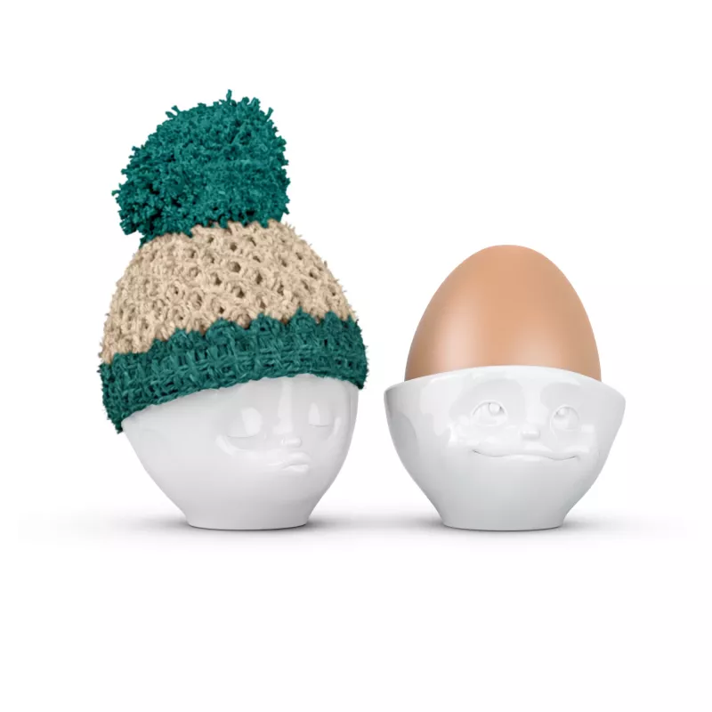 FIFTYEIGHT PRODUCTS Huevera Beanie Marfil/Esmeralda