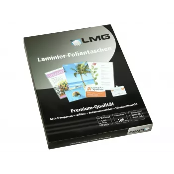 LMG fundas de plastificar brillante para formato tarjeta de visita 100 uds.