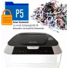 LMG AUTO180P5 Destructora de papel con corte en partículas, 180 hojas de alimentación automática, nivel de seguridad P-5, negra/plateada