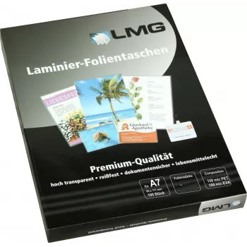 LMG Fundas de laminar brillantes A7 80 micras 100 uds.