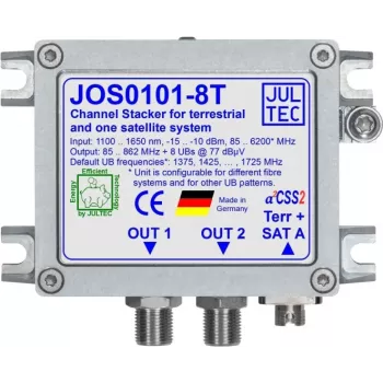 Convertidor JULTEC JOS0101-8T Unicable II JESS 1x fibra óptica FC/PC 8x receptor