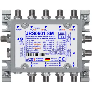 Multiswitch Jultec JRS0501-8M 8 vías 4 entradas SAT 1 entrada terrestre