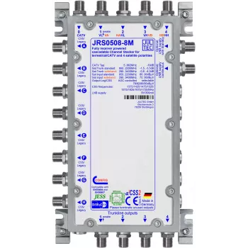 Multiswitch JULTEC JRS0508-8M Unicable II / JESS, 5 entradas, 8 salidas, 64 bandas de usuario