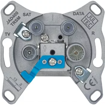 JULTEC JAD400TRSM Toma de pared multimedia de 4 puertos TV/RADIO/SAT/MODEM 5-2400 MHz