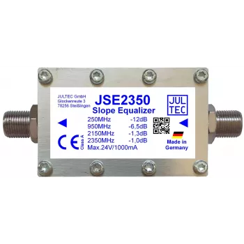 JULTEC JSE2350 Ecualizador de línea de banda ancha SAT-IF, 1 vía de señal, tipo F, 75 ohmios