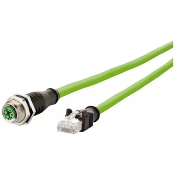 METZ CONNECT Cable de red - 5 m Cat6a S/FTP M12 a RJ-45 verde