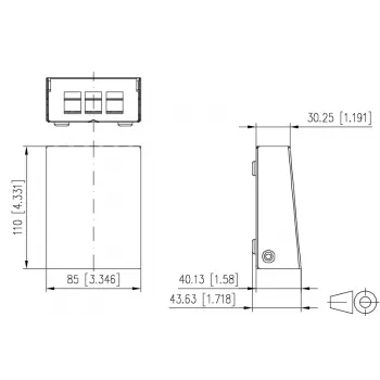 Metz Connect Carcasa Keystone AP 3 puertos blanco puro, sin cubierta
