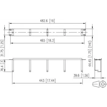 METZ CONNECT Panel de conexiones 19 pulgadas 1U 75 mm RAL 9005 negro 130894-03-29-E