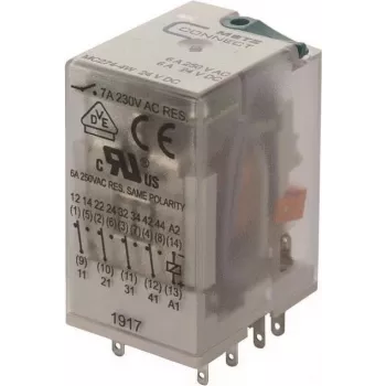 METZ BTR NETCOM relé industrial 4PDT 24VDC 7A enchufable 110017-25.14.07