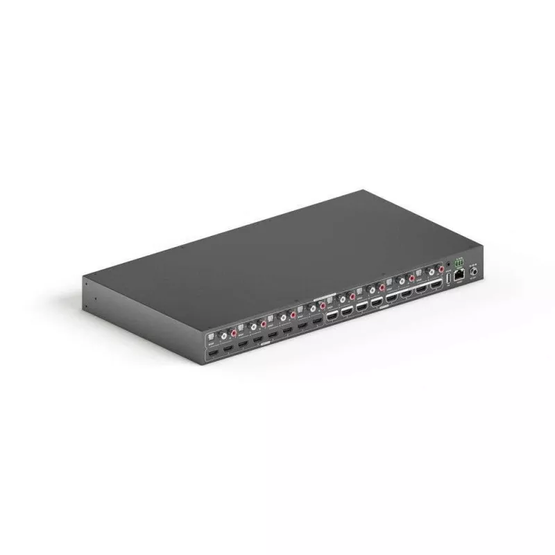 PureLink PureTools PT-MA-HD88DA - Matriz HDMI 8x8, 4K@60Hz, HDCP 2.2, 18 Gbps, extracción de audio, montaje en rack