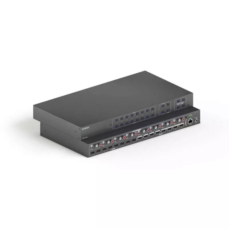 PureLink PureTools PT-MA-HD88DA - Matriz HDMI 8x8, 4K@60Hz, HDCP 2.2, 18 Gbps, extracción de audio, montaje en rack
