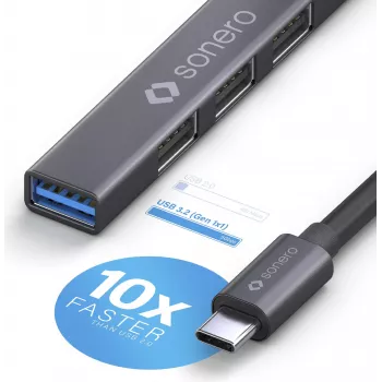 PureLink sonero Hub USB 3.2 Gen1x1 - 4 puertos USB-A macho - 0,50m - Space Grey