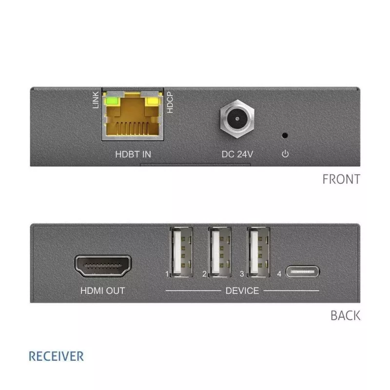 PureLink receptor HDBaseT HDMI y USB 2.0 - 3.0 - 4K 60Hz 4:4:4 USB 2 - digital/datos - digital/pantalla/vídeo